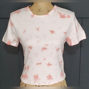 💗PINK Crop tie dye baby T💗